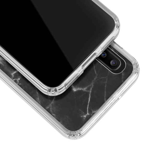 Black Marble Galaxy A20 Clear Case
